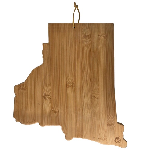 🆕 Rhode Island State Shaped Bamboo Serving Cutting Charcuterie Board - Picture 2 of 6
